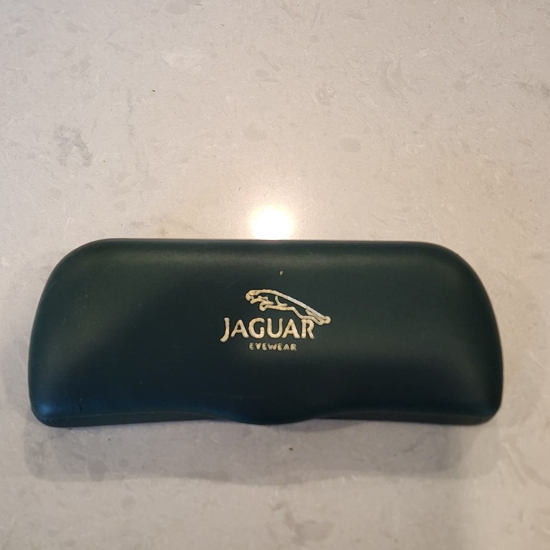 Green Jaguar Eyewear Hard Case Sunglasses Eyeglasses Holder Only Felt Lining