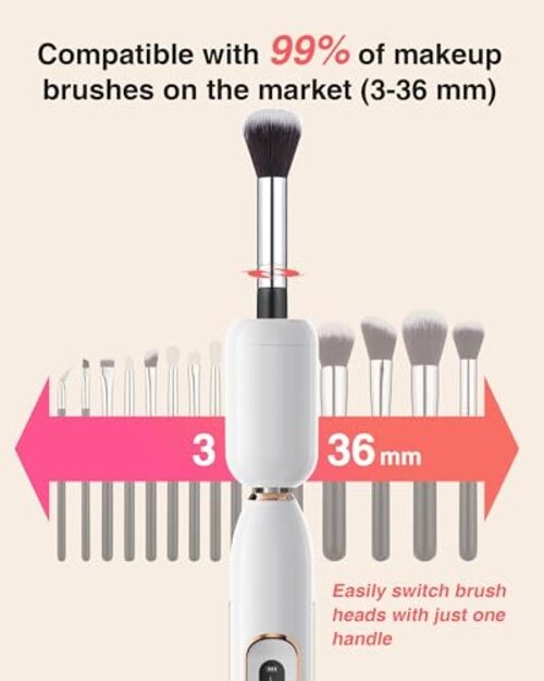 2-in-1 Nail Drill Electric Nail File with Makeup Brush Cleaner Machine White gallery