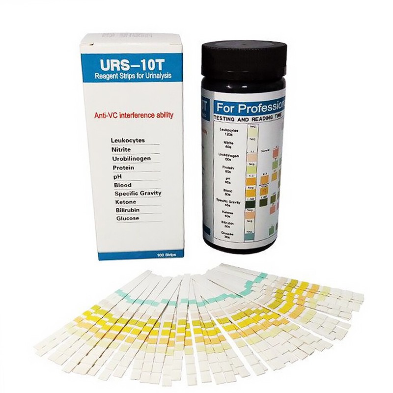 100Pcs/Box Urine Test Strips Urinalysis Reagent Paper 10 Parameters Test Stripes