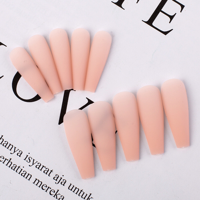 20Pcs Matte Super Long Coffin False Nail Ballet Press On Nails Tips Solid Color* gallery