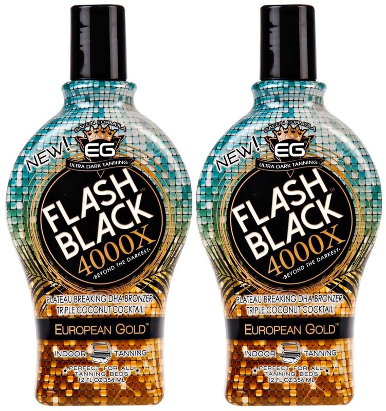 2 European Gold FLASH BACK 4000X Indoor Tanning Bed Tattoo Enhance Lotion – 12oz