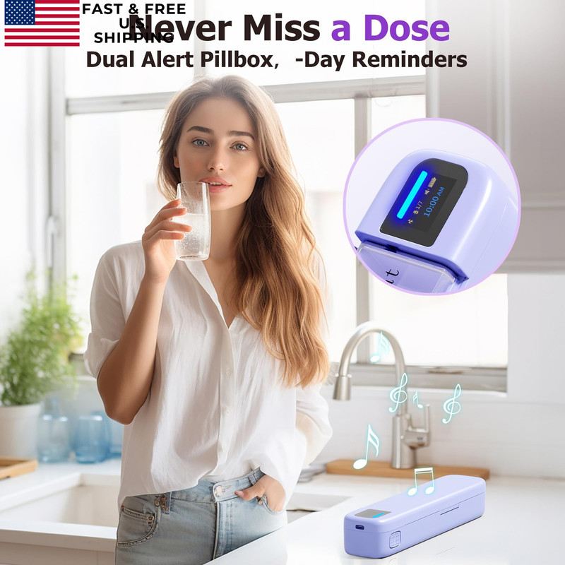 Daviky Smart Pill Organizer with Alarm, Bluetooth Daily Once a Day Purple gallery