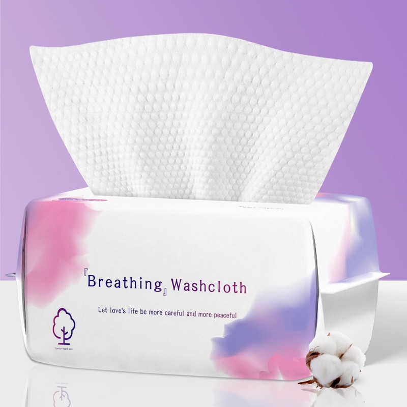Disposable Face Towel 100 Count, Soft Cotton Face Towels, Dry Wipes Facial Cl…