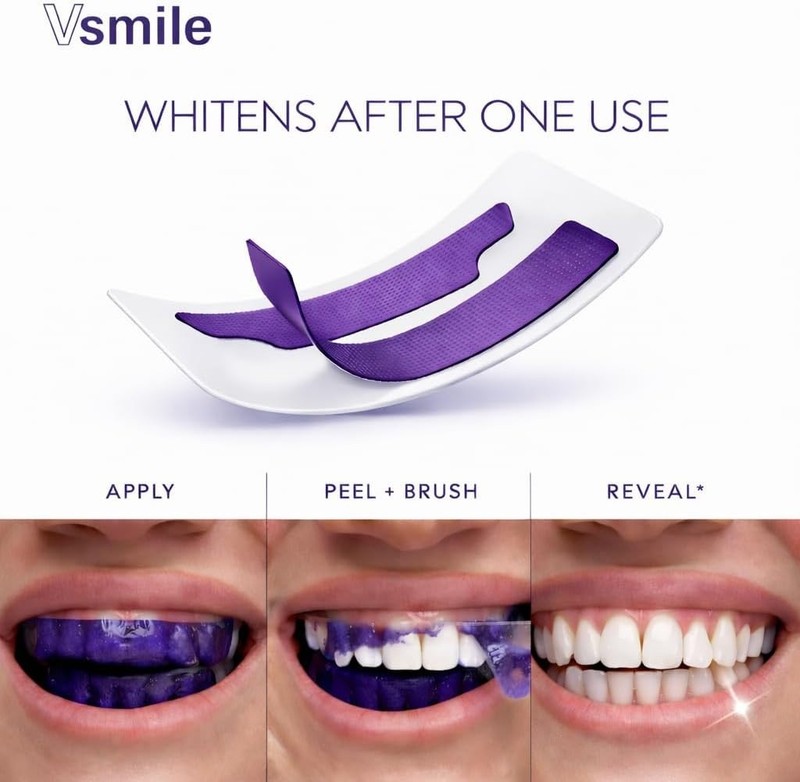 VSmile V38 Teeth Whitening Strips, 28 Count – Peroxide-Free Purple Color gallery