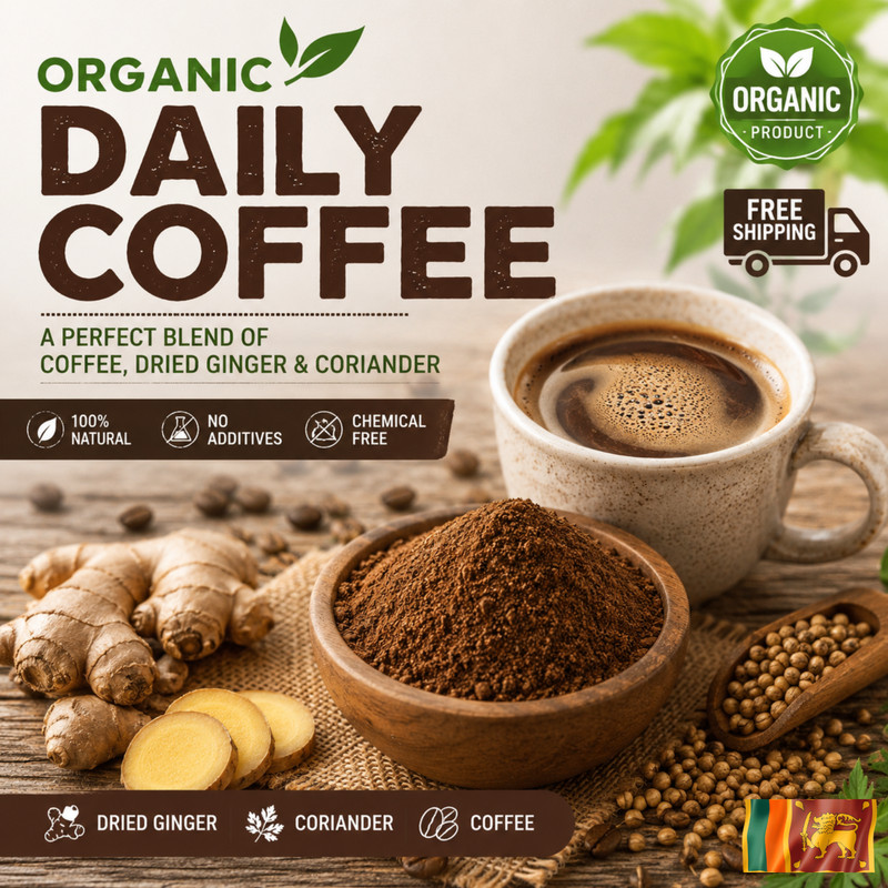 5x Sri Lankan Herbal Coffee Powder with Ginger and Coriander | Natural Blend 30g