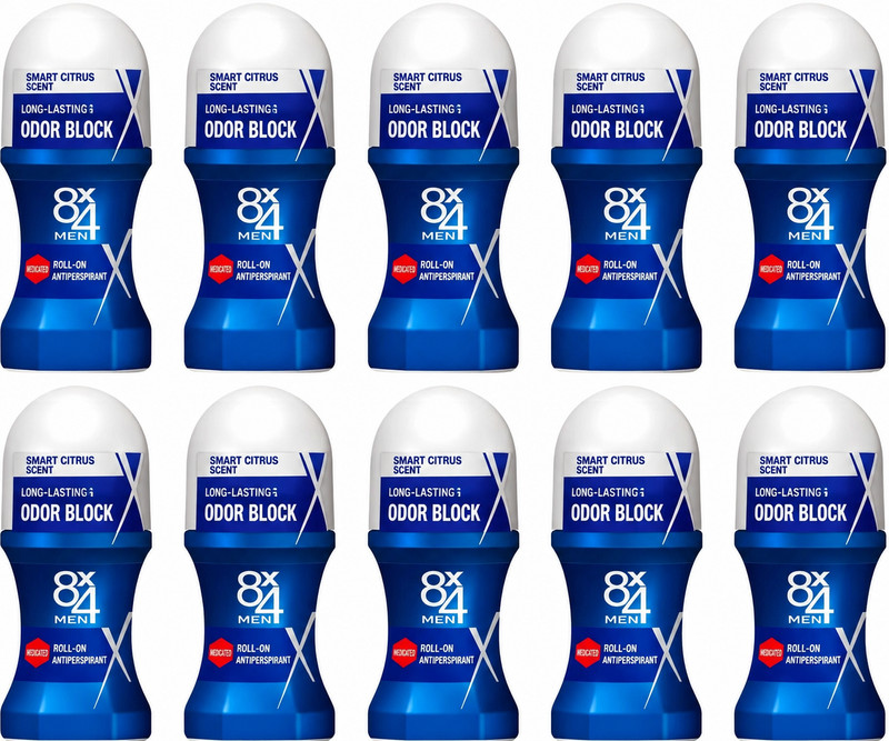 8×4 Men Roll-On Smart Citrus Eight for Men Deodorant from Japan 60ml x 10 sets