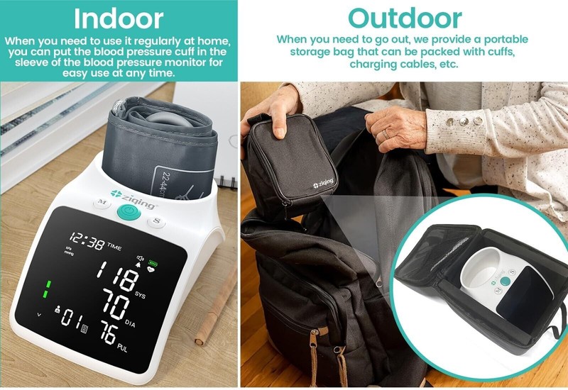 Rechargeable Blood Pressure Monitor Upper Arm L Cuff LED Backlit Carrying Case. gallery