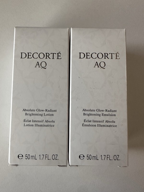 DECORTÉ AQ Absolute Glow-Radiant Brightening Lotion And Brightening Emulsion NEW