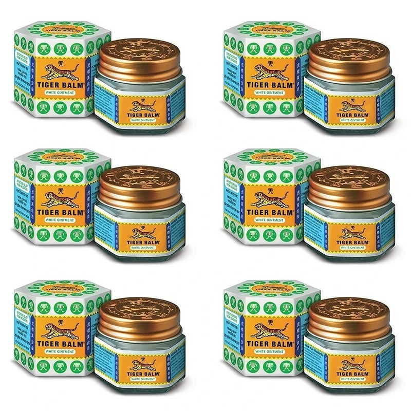 Tiger Balm White Ointment 21 ml each For Headache & Nasal Congestion- Pack of 6