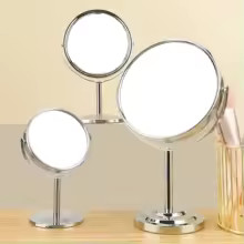 3/4/5in Double-Side Makeup Mirror With 2X Magnification Clear Reflection And Eas