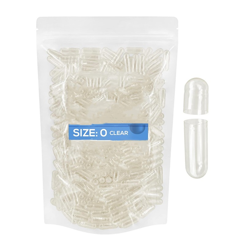 Size 0 Empty Capsules-1000 Count Clear Empty Vegan Capsules Vegetarian Separated