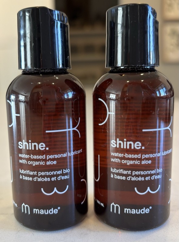 Maude Shine Aloe Personal Lubricant Organic Aloe (2) 2oz Each Exp 11/27 Sealed