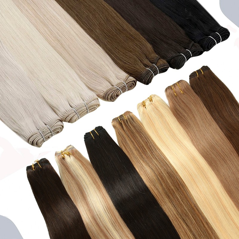 100g Weft Hair Bundles Sew In 100% Remy Human Hair Extensions Double Weave Thick gallery