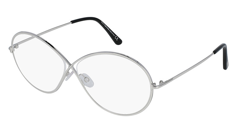 NEW TOM FORD FT5517 018 SHINY RHODIUM 58MM AUTHENTIC EYEGLASSES 58-11-140