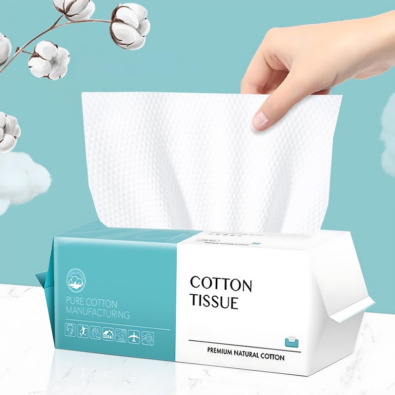 Disposable Face Towel 100 Count, Soft Cotton Facial Dry Wipes, Multi-Purpose …