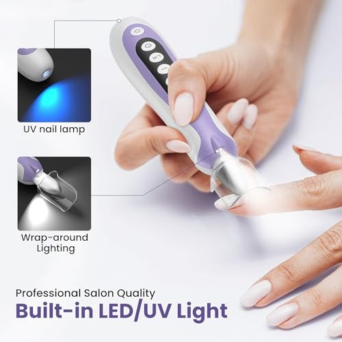 Nail Drill, Electric Nail File & 10-Speed Cordless Nail File, 10 in 1 Purple gallery