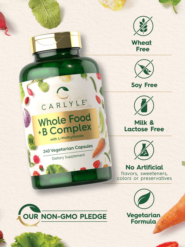 Whole Food Multivitamin with B Complex | 240 Capsules | Vegetarian | by Carlyle gallery