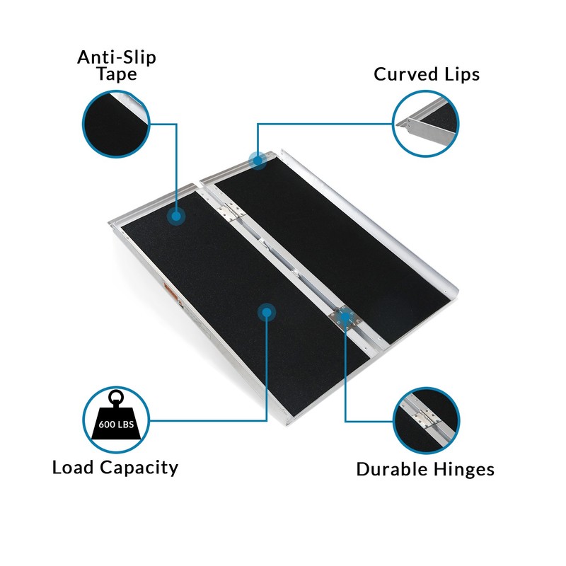 AllCure 3' (36" x 31") Extra Wide Aluminum Foldable Wheelchair Loading Ramp gallery