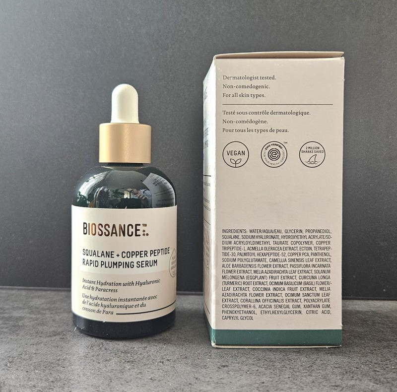 Biossance Squalane + Copper Peptide Rapid Plumping Serum 1.69 oz NIB! gallery