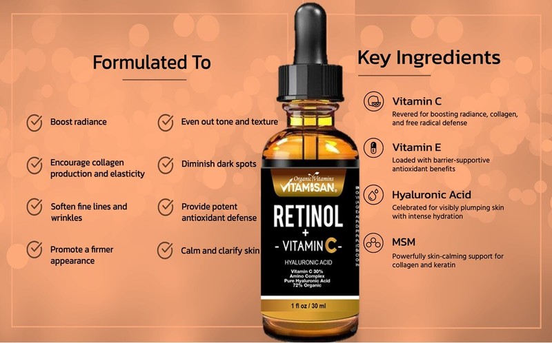 RETINOL VITAMIN A + HYALURONIC ACID + Vitamin E - GEL CREAM CLEAR SERUM Vitam C gallery
