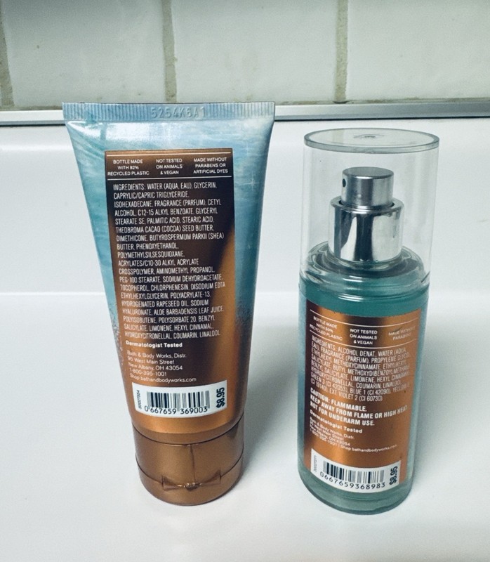 Bath &Body Works AT THE BEACH Fine Frag Mist and Body Cream Travel Size 2.5 OZ gallery