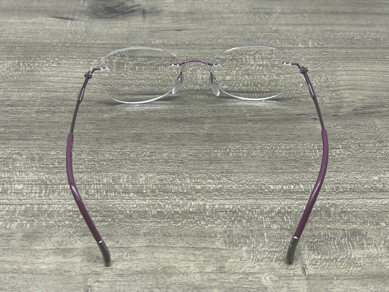 SILHOUETTE 5521 FE 4040 Purple Oval Rimless Eyeglasses 48[]17-135 FRAMES ONLY gallery