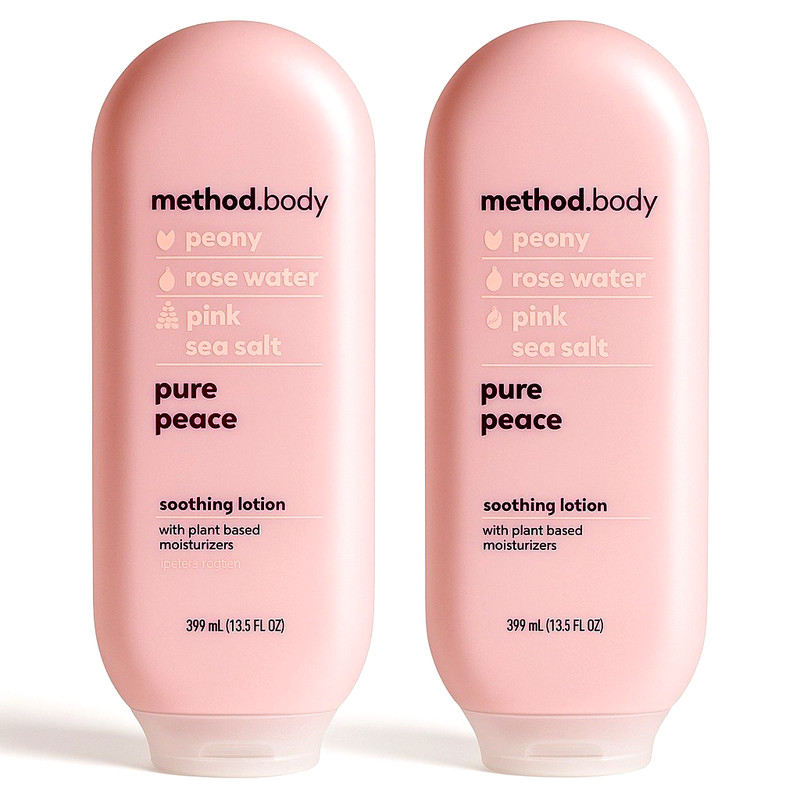 Method Body Lotion Pure Peace 13.5oz (2 Pack) Moisturizing Lotion Peony Rose