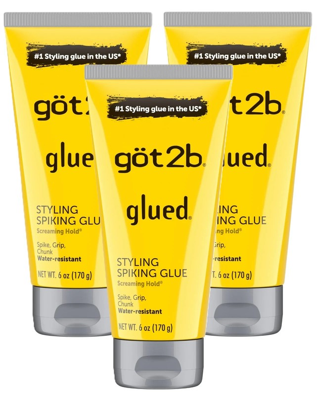 3 Pack Got2b Glued Styling Spiking Hair Gel, Water-Resistant Bold 6 Oz Fast Ship