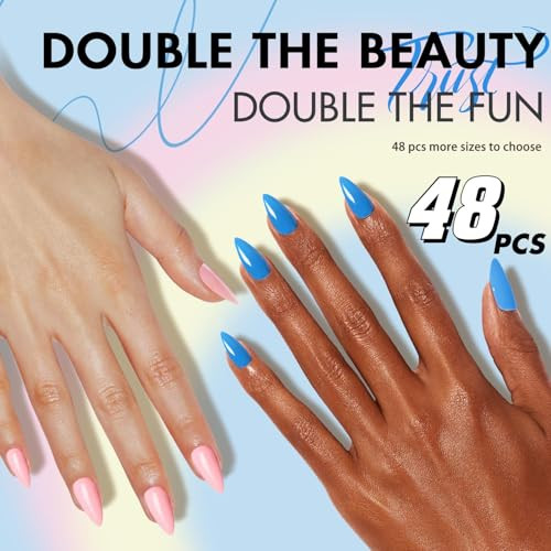 48 Pcs Square Press on Nails Short Length, Press on Nude Nails square nude gallery