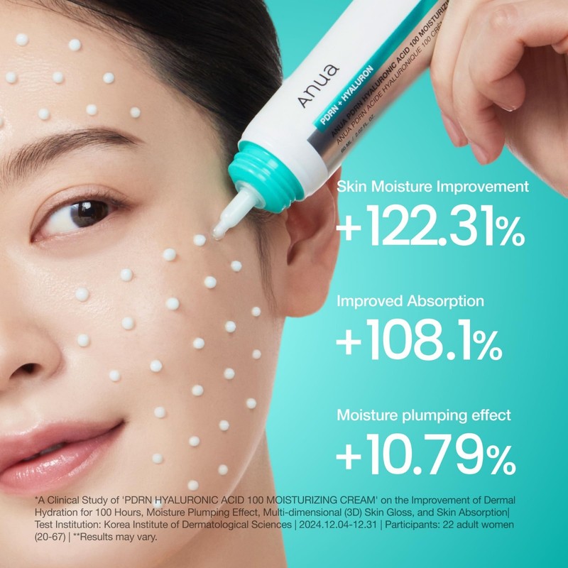 Anua PDRN Hyaluronic Acid 100 Moisturizing Cream for Glass Skin 2.02 fl oz /60ML gallery