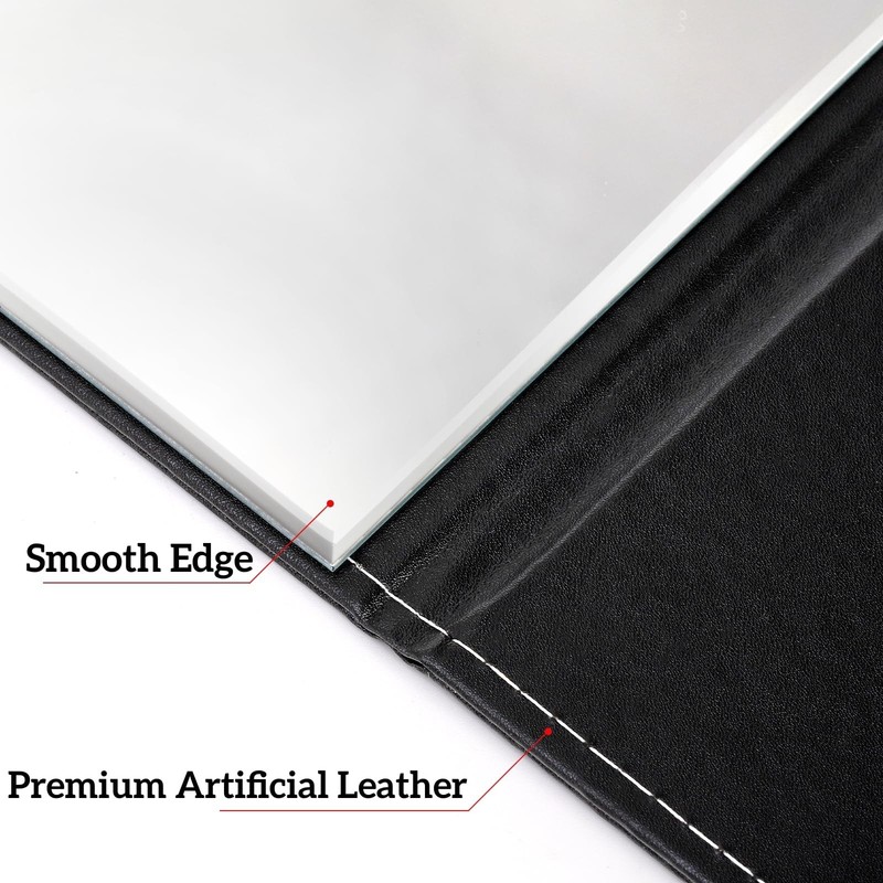 3 Pack Portable Folding Makeup Mirror with Stand 8x6 Inches PU Leather Travel... gallery