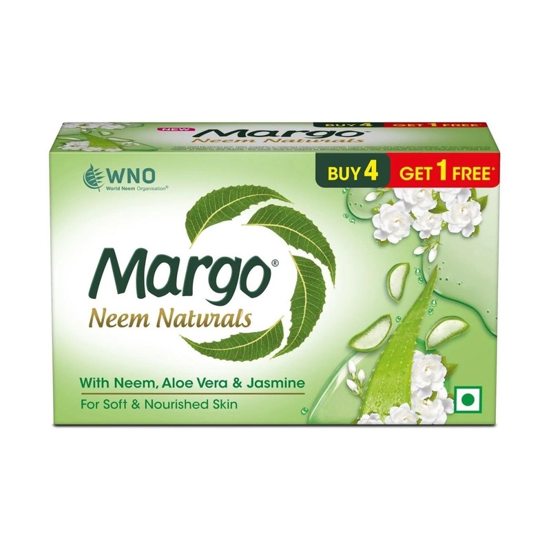 Margo Neem Naturals Soap for Soft Nourished Pack of 5x100g Each Pack for Unisex