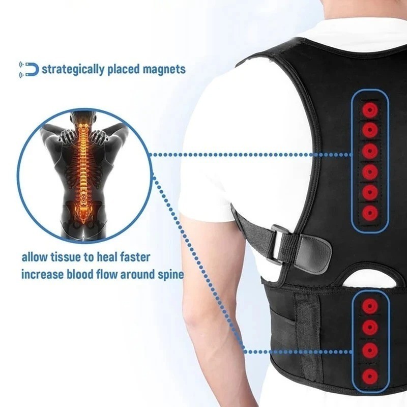 Posture Corrector Support Magnetic Back Shoulder Brace Belt Band For Men Women gallery