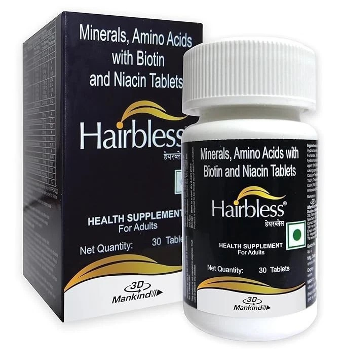 Mankind Pharma Hairbless 30 Table for hair growth SF.