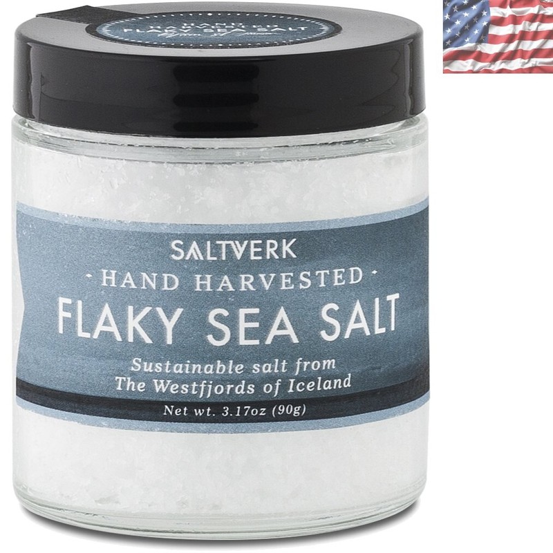 Natural Flaky Sea Salt – Hand Harvested 3.17 Ounce Jar for Culinary Perfection
