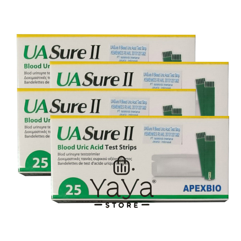 UASure II Uric Acid Test Strips for Uric Acid Gout Monitor 4 BOXES / 100 Strips