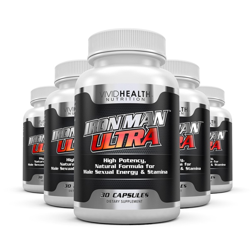 Iron Man Ultra 5 Bottles – High Potency Natural Male Enhancement (30 Capsules)
