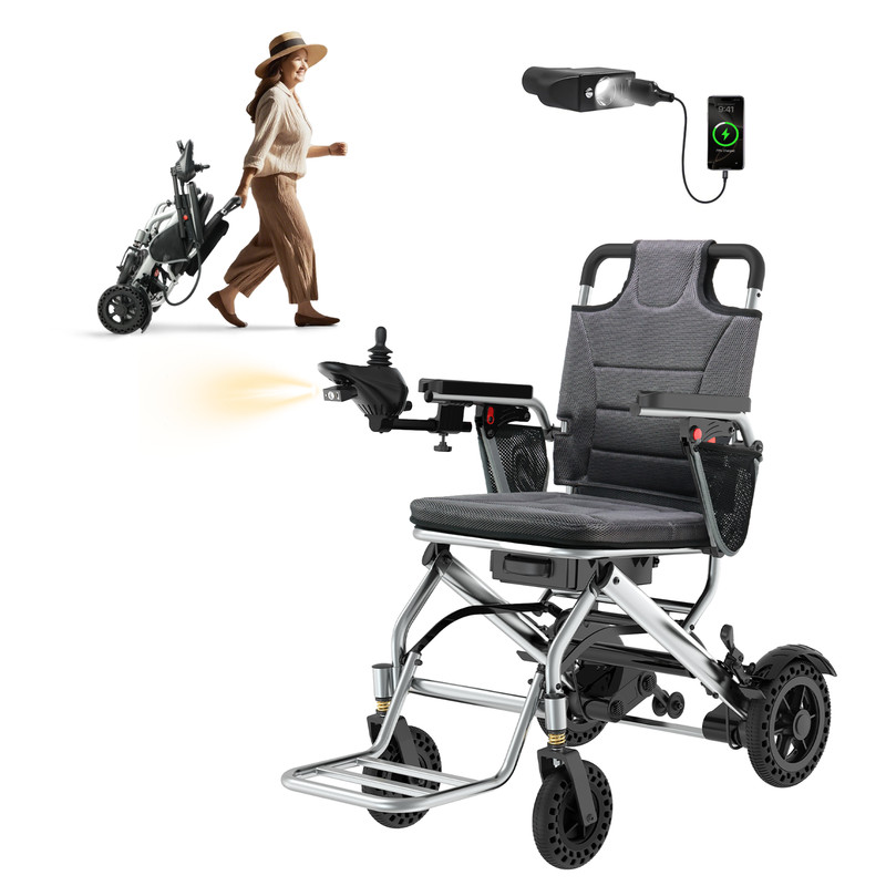 33 Lbs Lightweight Electric Wheelchair for Adults & Seniors, Portable &Foldable