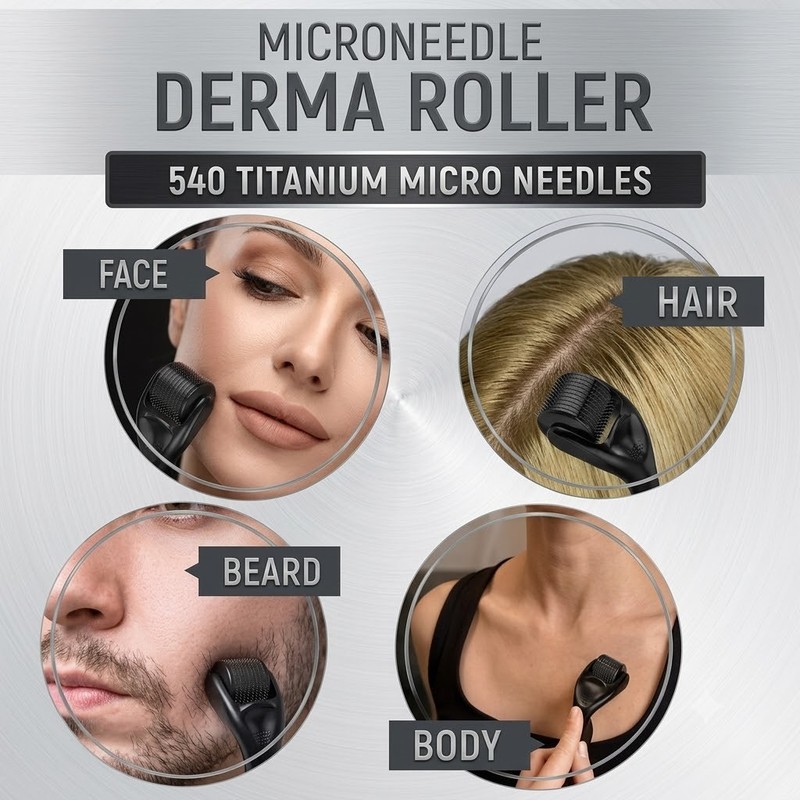 1pc-0.20mm Derma Roller Microneedle Roller For Face, Beard Roller, Microneedling gallery