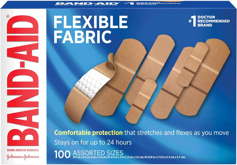 Fabric Adhesive Bandages Band Flexible Strips Self Tape Wound Care and First Aid