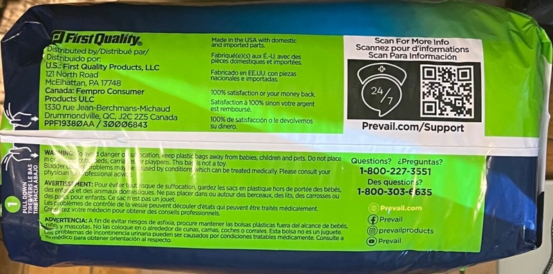 Prevail Per-Fit Adult Daily Underwear 80 Pcs. 2XL X 4 packs EXTRA Absorbency New gallery