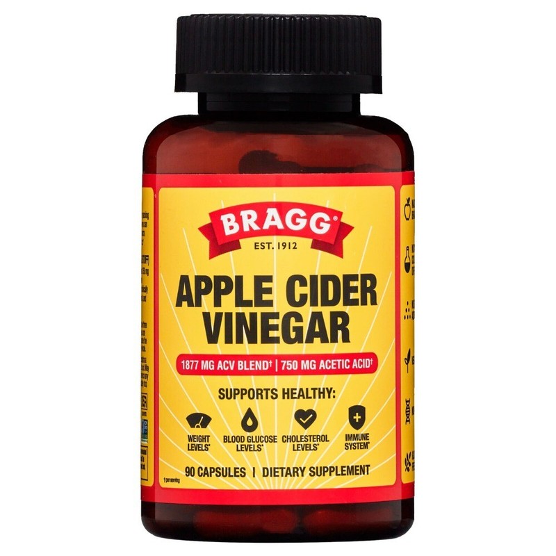 Bragg Apple Cider Vinegar Immune System Support Vitamin D3 Zinc 90 Capsules