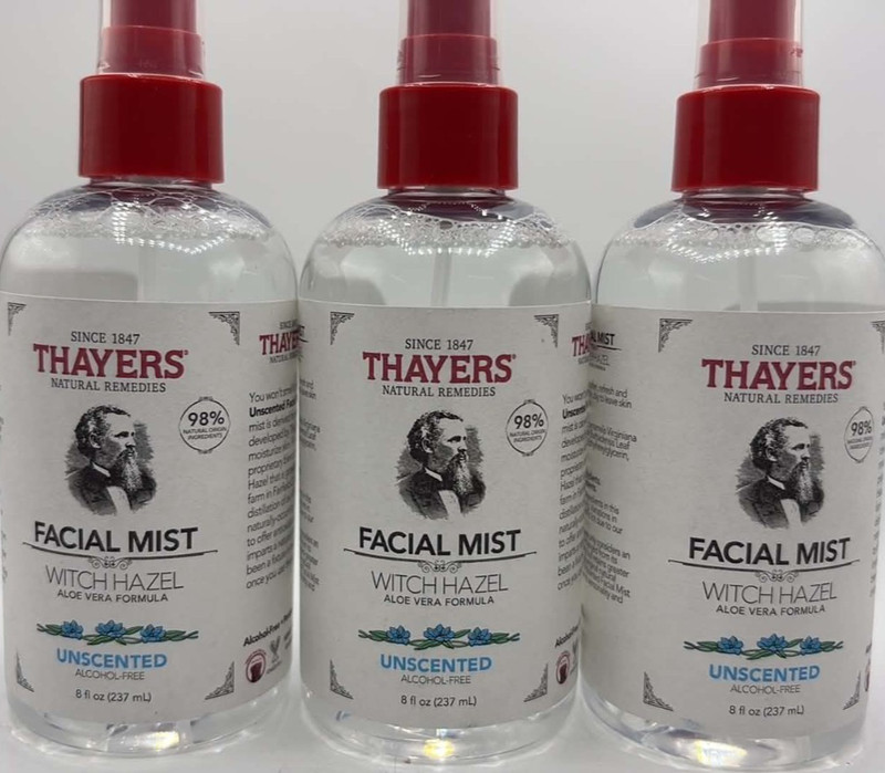 3PK Thayers Facial Mist Witch Hazel With Aloe Vera ~ 8 FL OZ EA~ Unscented ~ NEW