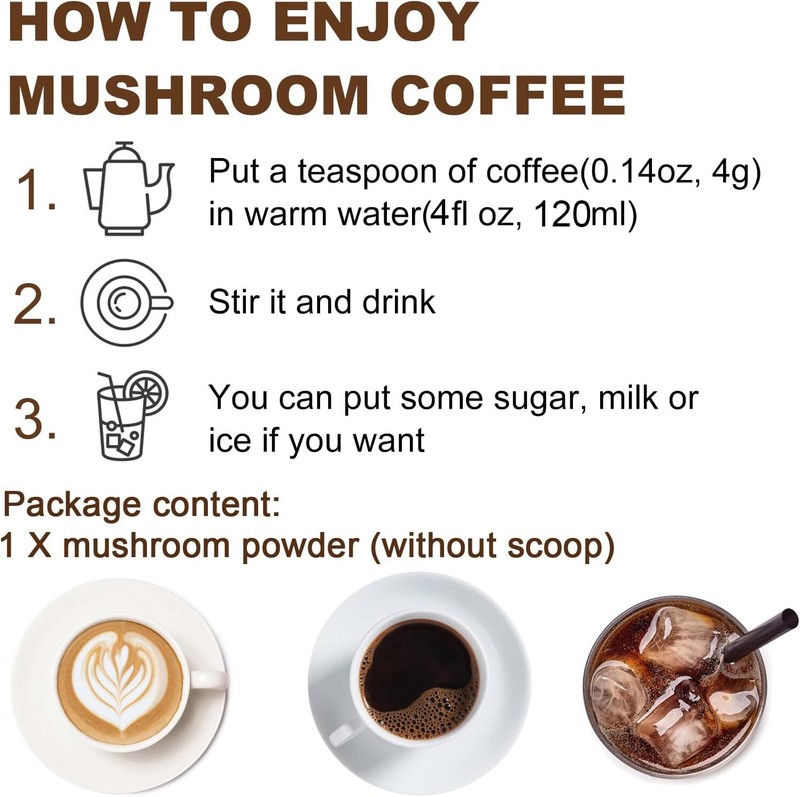 Organic Instant Coffee Powder Mushroom Coffee 227GBrain& Memory Focus Boost gallery