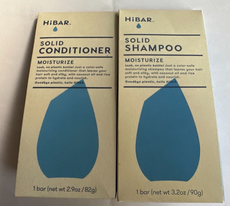 HiBAR Solid Shampoo Plastic-Free All-Natural Moisturize Shampoo &Conditioner Bar