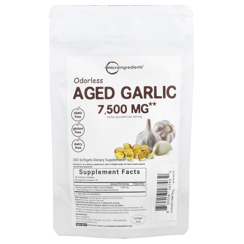 Odorless Aged Garlic, 300 Softgels (3,750 mg per Softgel)