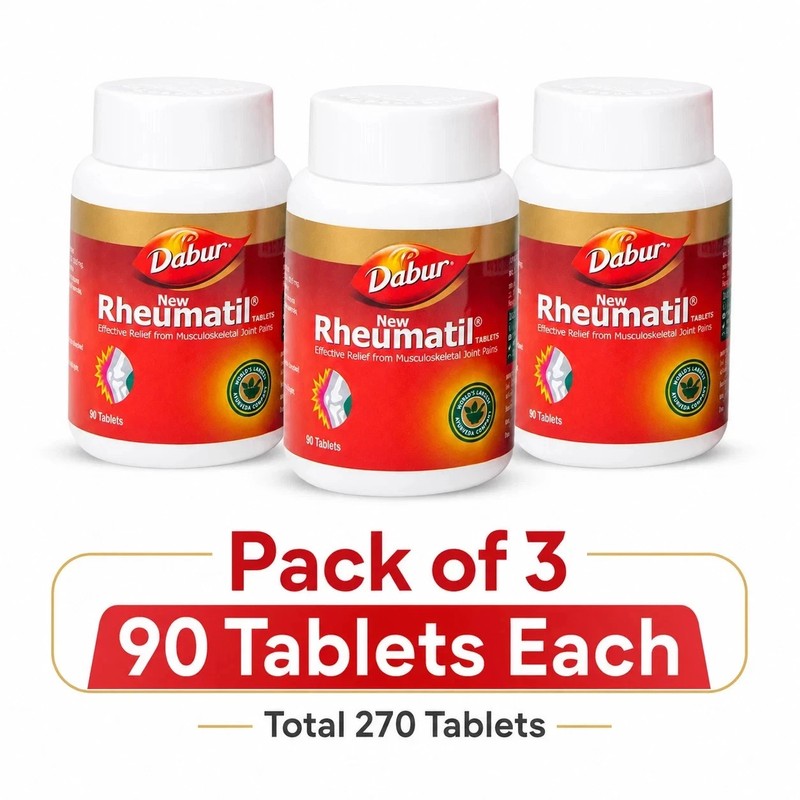 3 Tubs of Dabur Rheumatil 270 Tabs For Muscles & Joint Health Exp 2028