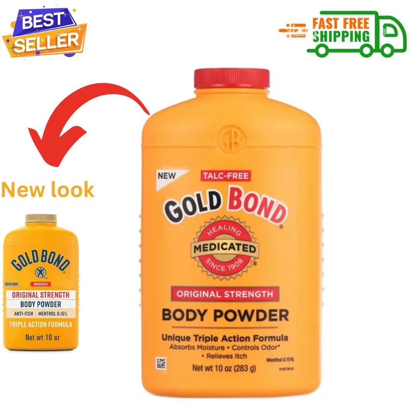 Gold Bond Medicated Original Strength Body Powder, 10 oz., Talc-Free, Anti-Itch