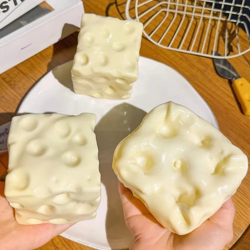 Jumbo Squishy Cheese Block(2pack), Stress Relief Squeeze Toy Gifts , Cyber Deal gallery