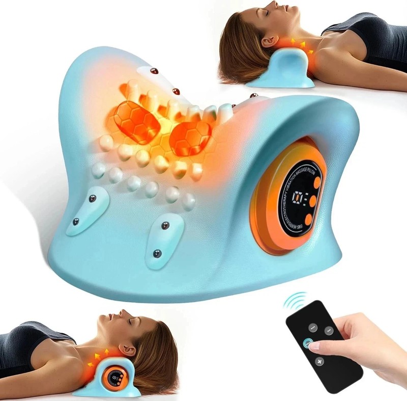Hugterra Neck Massager 2025, Neck and Shoulder Relaxer with Heat, 3 Modes, Porta